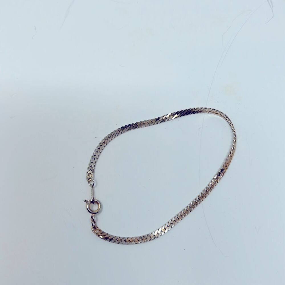 Herringbone Korean Gold Tone Chain Bracelet Size 7 Inches